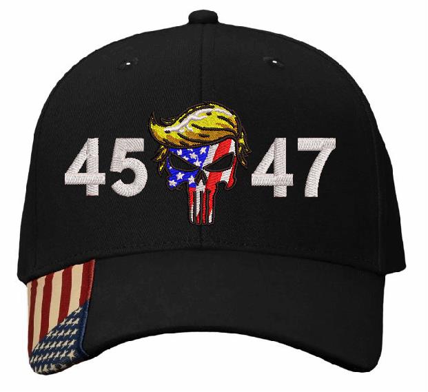 Trump Hat Embroidered 45 47 Trump Punisher USA300 Adjustable Hat MAG
