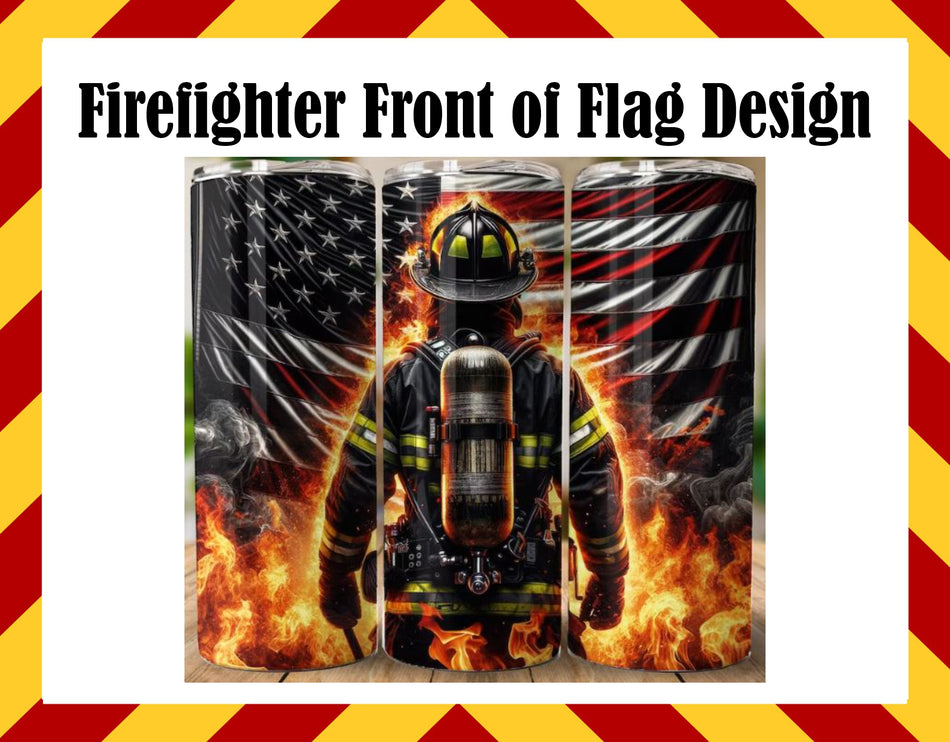 Drink Water Cup - Firefigher Front of Flag Cup Design