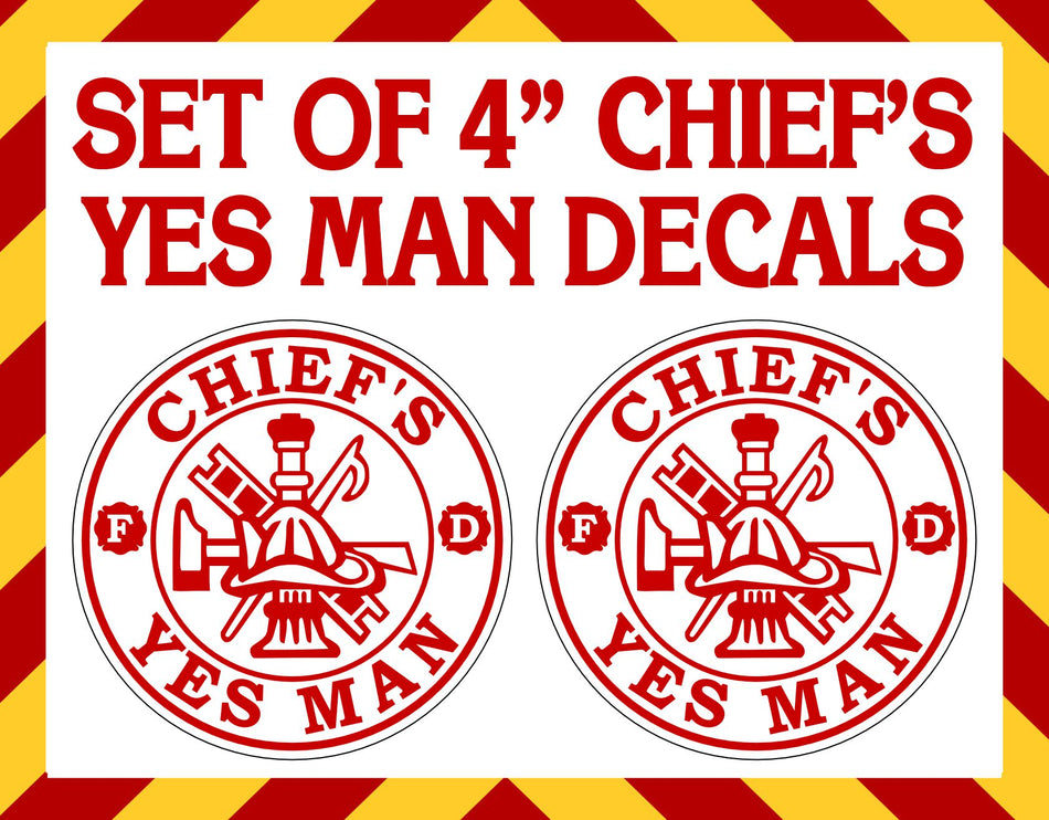 Window Decal - Chief's Yes Man set of 4" Decals