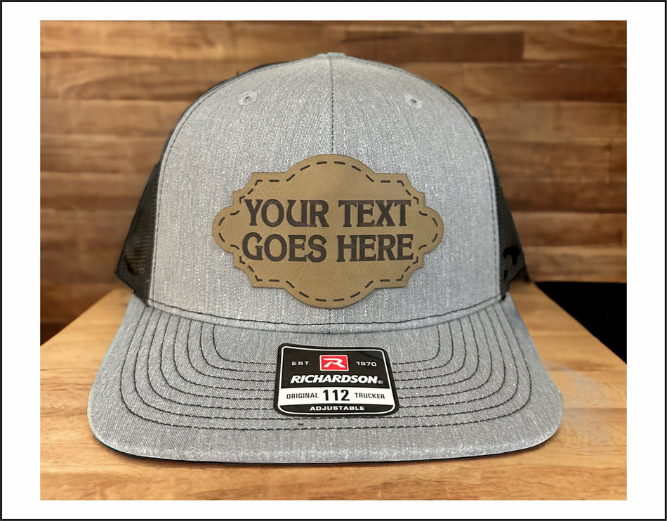 CBRD Design Cusom Text Leather Badge Richardson 112 Hat