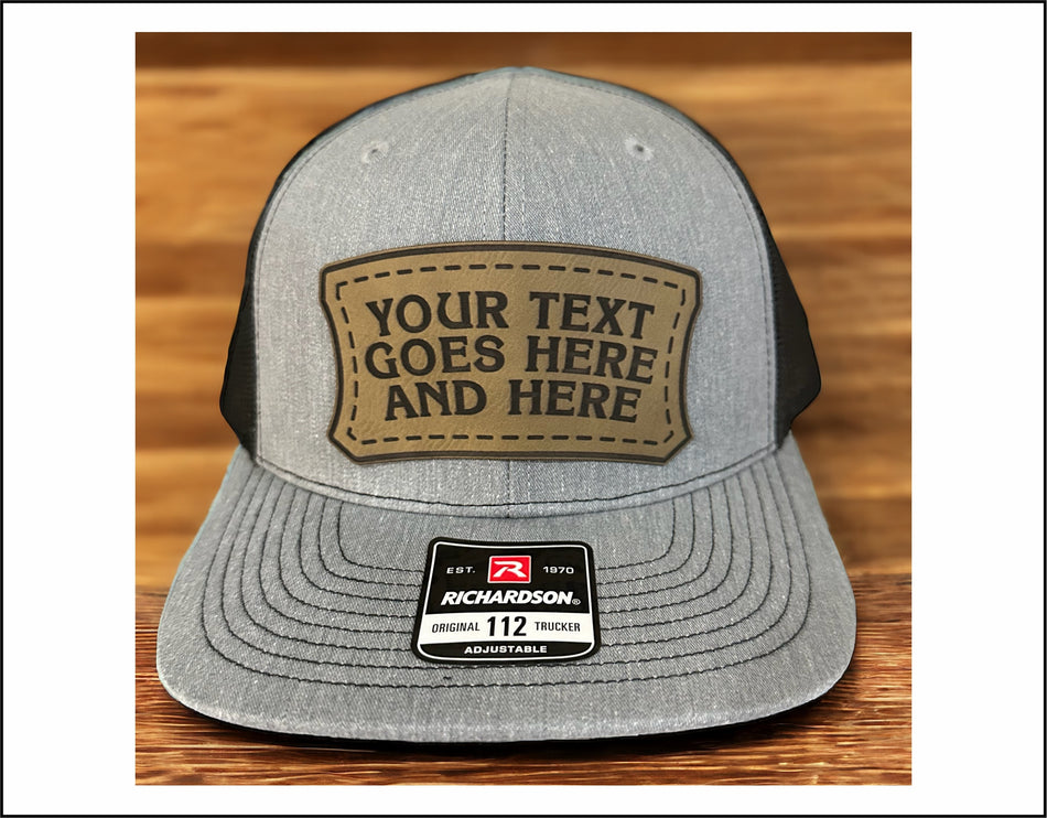 Arch Text Cusom Leather Badge Richardson 112 Hat