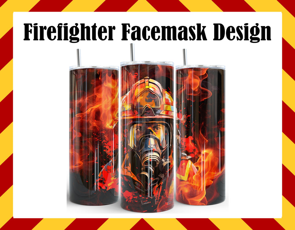 Drinkware Water Cup - Firefighter Facemask Design