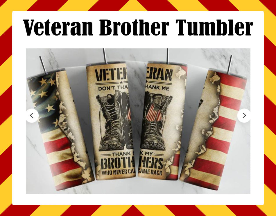 Stainless Steel Cup - Veteran Brothers Design Hot/Cold Cup