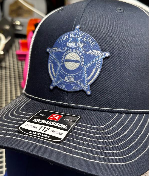 Blue Line Star Police Leather Badge Richardson 112 Hat