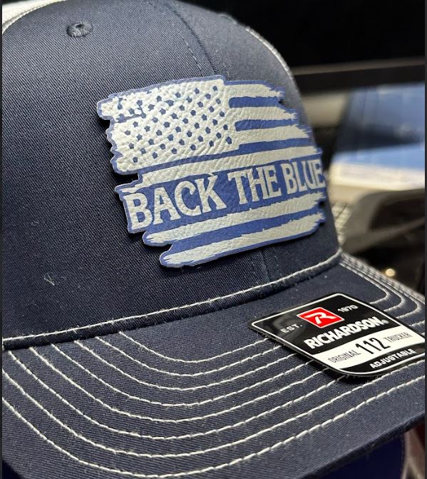 Back the Blue Leather Badge Richardson 112 Hat