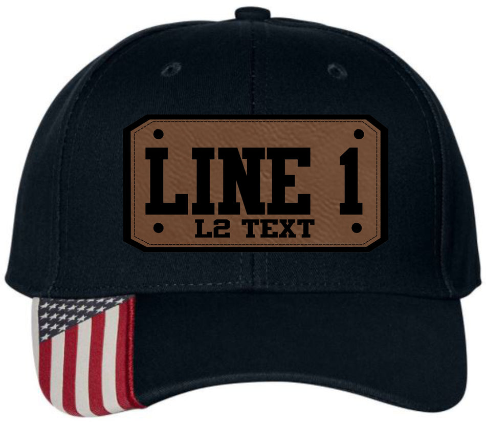 Leather LONG Badge Style Custom Hat Design