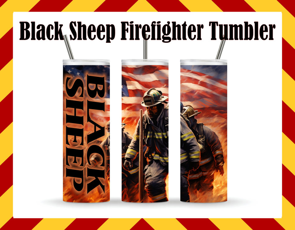 Stainless Steel Cup - Black Sheep Firefighter Design Hot/Cold Cup