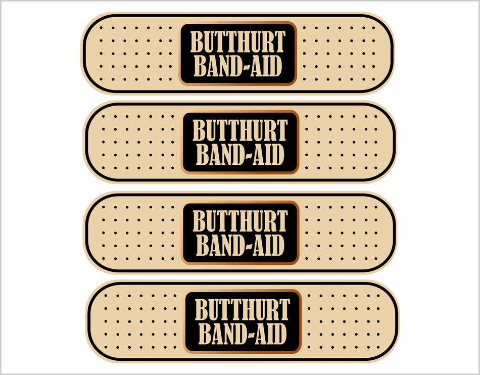Window Decal - Set of 4 Butthurt Band Aid Decals