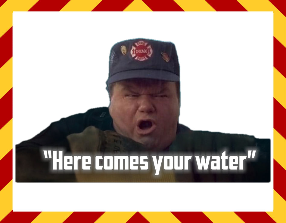 Here comes your water backdraft Customer Decal