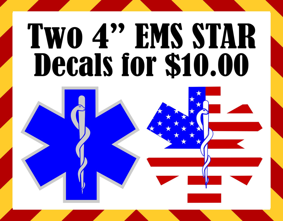 Window Decals - EMS Star Decal Pair for $10.00