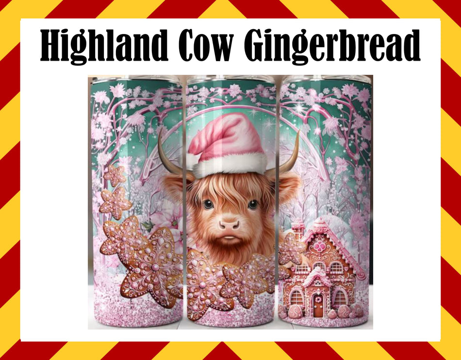 Stainless Steel Cup - HIGHLAND COW GINGERBREAD