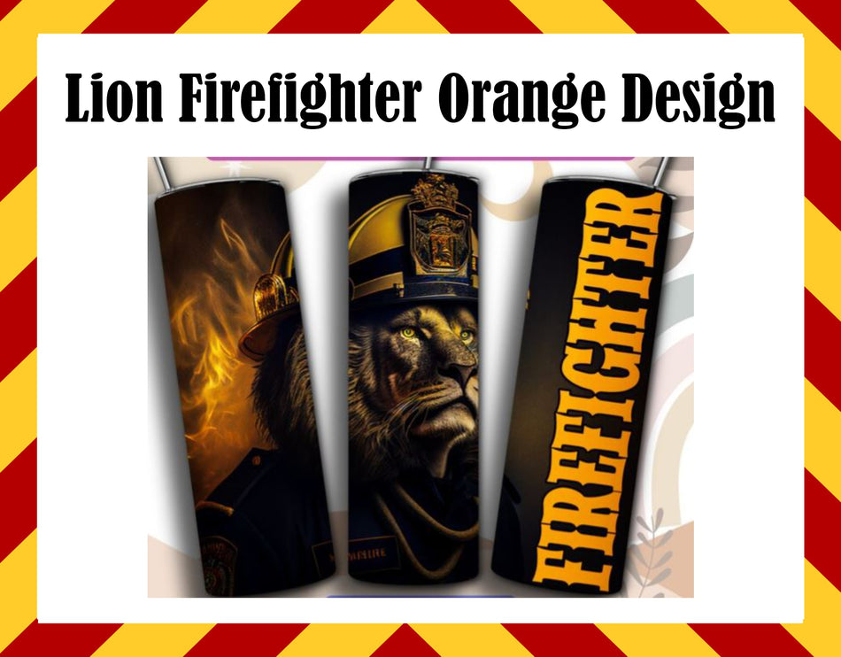 Drinkware Water Cup - Lion Orange Firefigher Design