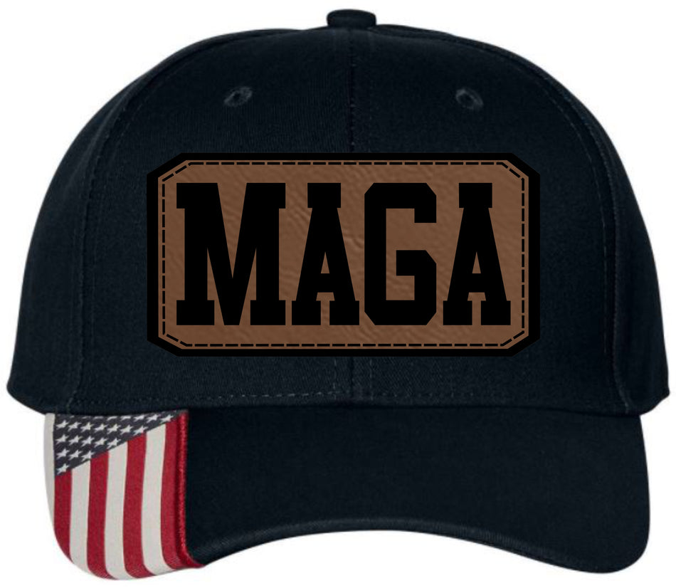 Trump 2024 - MAGA Leather Badge Adjustable USA300 Hat