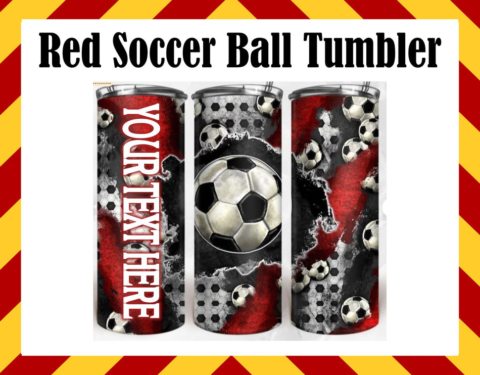Soccer Ball Red Water Bottle/Cup Hot/Cold Cup