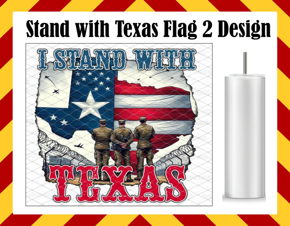 Drink Water Cup - Stand with Texas Flag 2 Design
