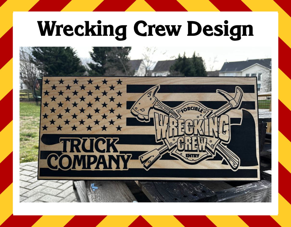 Wood Sign - Wrecking Crew Truck Handmade Sign 23" x11"
