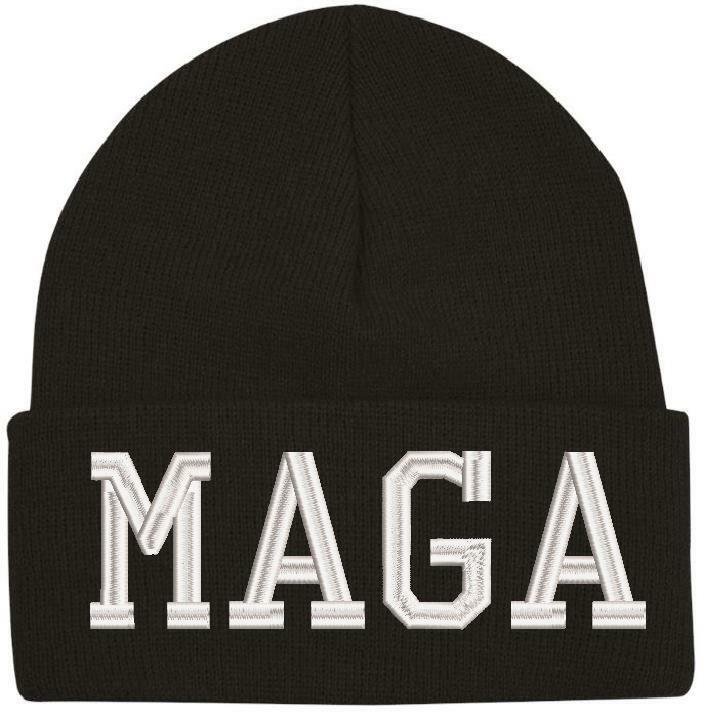 Donald Trump MAGA BLACK ON BLACK Embroidered Winter Hat Make America Great Again - Powercall Sirens LLC