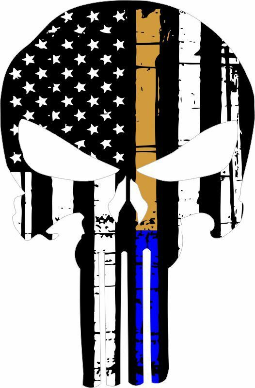 Thin Blue Line Skull 