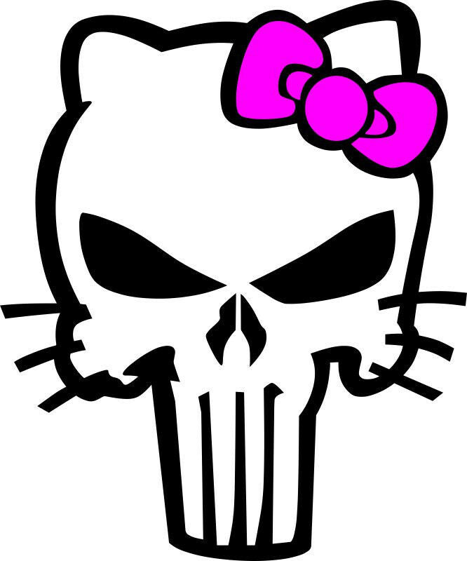 Hello Kitty Punisher Decal Multi Color Outdoor Decal - Various