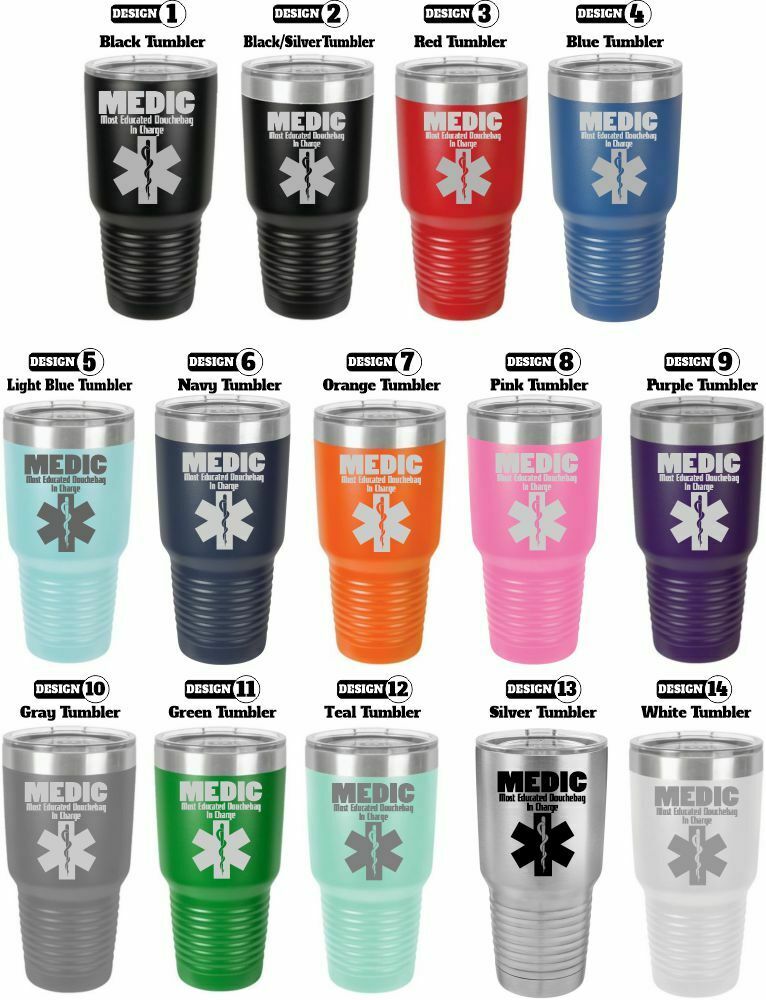 Firefighter Tumbler Engraved MOST EDUCATED DOUCHEBAG Tumbler Choice of Colors - Powercall Sirens LLC
