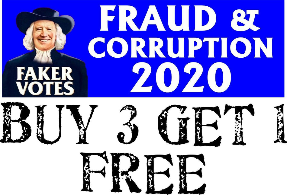 Fraud & Corruption Faker Votes Bumper Sticker 8.7" x 3" - Powercall Sirens LLC