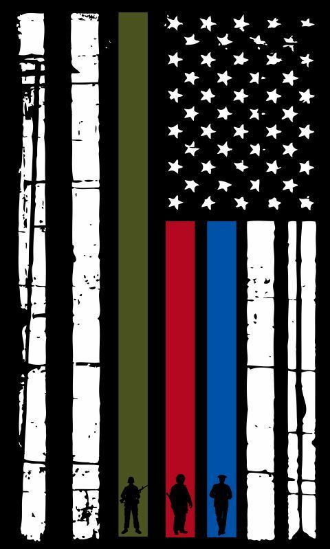 Firefighter Tribute Decal: Thin Red Line Maltese Cross USA Flag