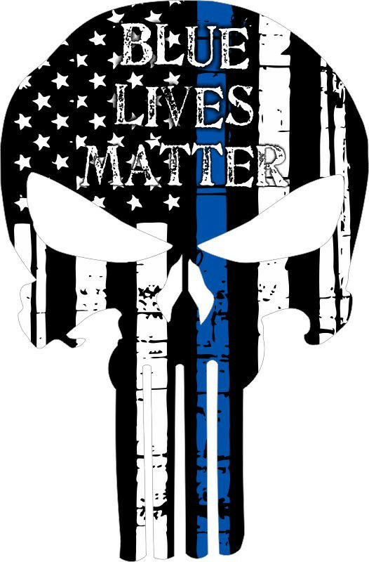 Blue Lives Matter Punisher Decal – Powercall Sirens LLC
