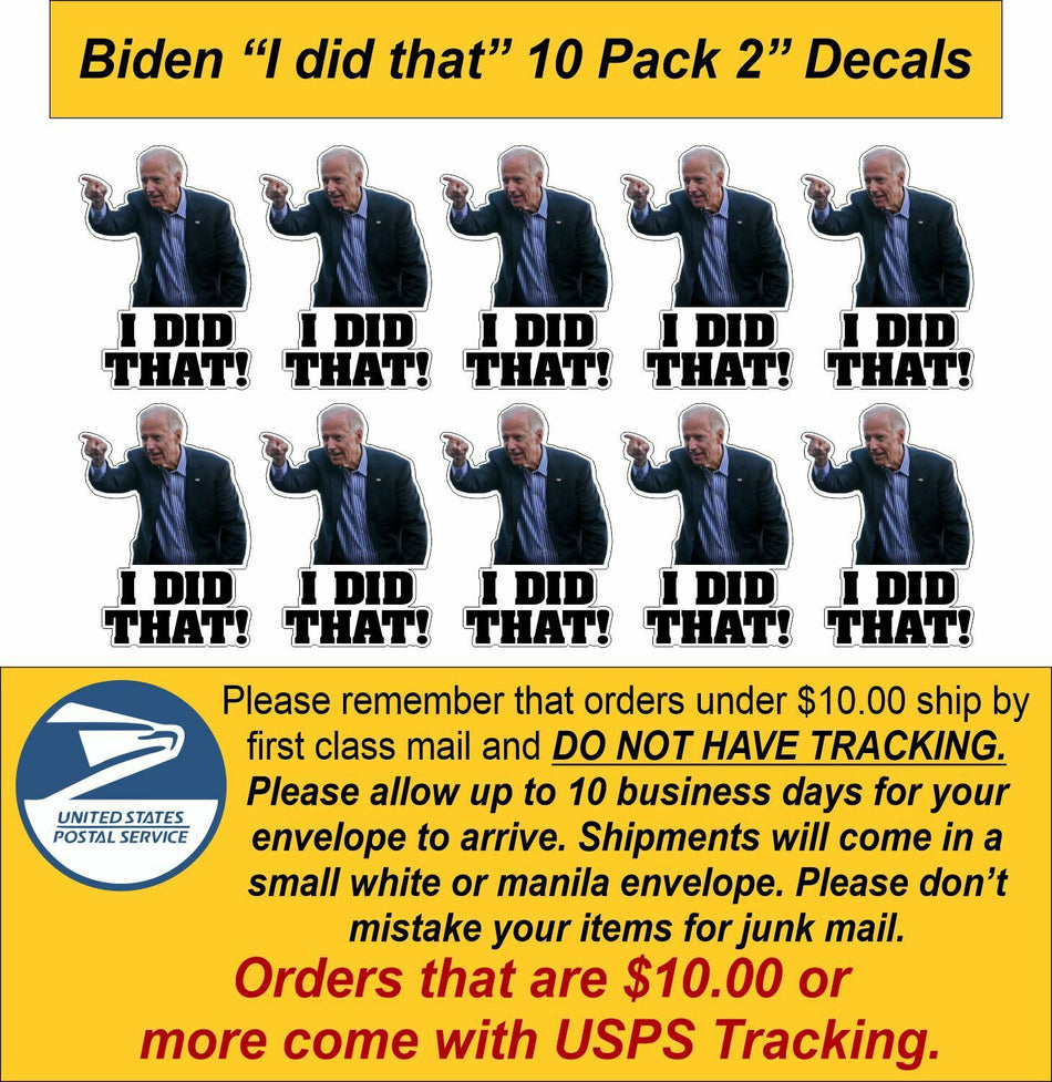 I did that Joe Biden Gas Pump Decal Sticker Pack of 10 Decals 2" x 2.2" - Powercall Sirens LLC