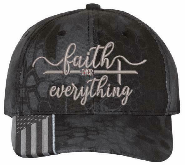 Faith over Everything Embroidered Adjustable Hat Typhoon Camo 112 Faith Jesus