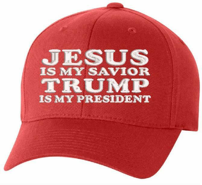 Jesus is my savior Trump is my President Flex Fit Embroidered Hat-Free Shipping