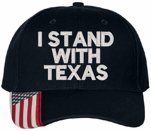 Stand with Texas Embroidered Adjustable/Flex Fit Hat USA300 or Flex Fit