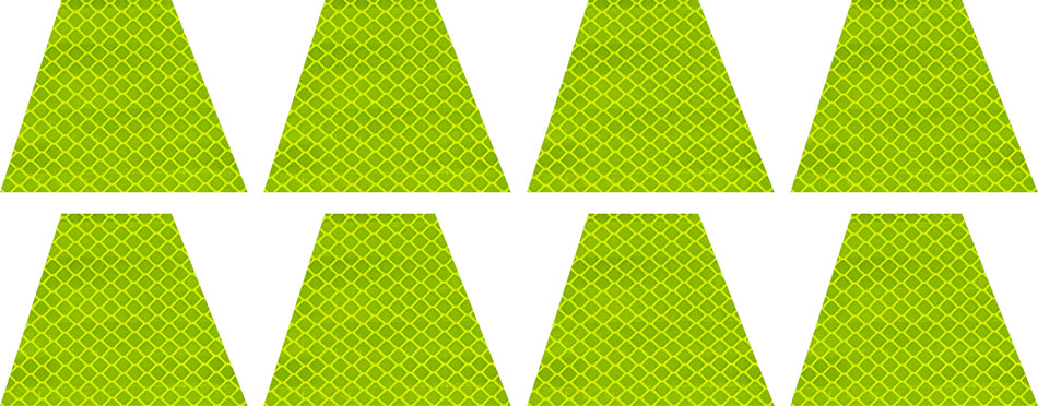 Set of 8 - 3M Yellow Retro Prismatic Reflective Trapezoids