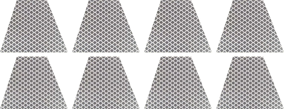 Set of 8 - 3M White Retro Prismatic Reflective Trapezoids