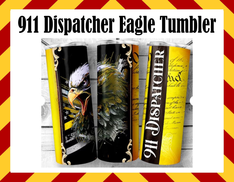 Stainless Steel Cup - 911 Dispatcher Eagle Design Hot/Cold Cup