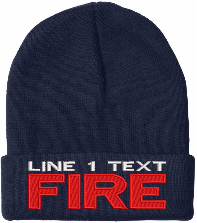 Winter Hat - Custom Embroidered FIRE Style Winter Hat
