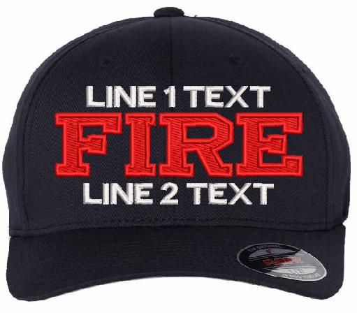 Embroidered Ball Cap - Fire Large Style Embroidered Flex Fit Hat