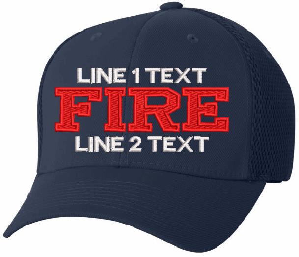 Embroidered Ball Cap - Fire Style Mesh Back 6533 Embroidered Flex Fit Hat