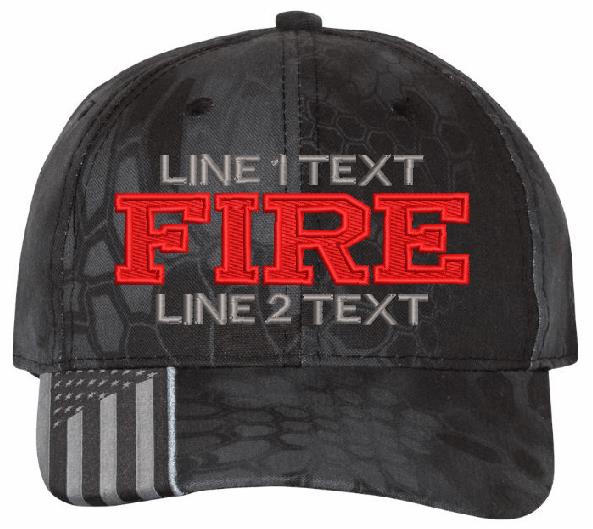Embroidered Ball Cap - Camo or Kryptek Fire Style Embroidered Hat