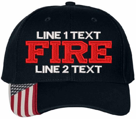 Embroidered Ball Cap - Fire Style USA300 Flag Brim Embroidered Hat