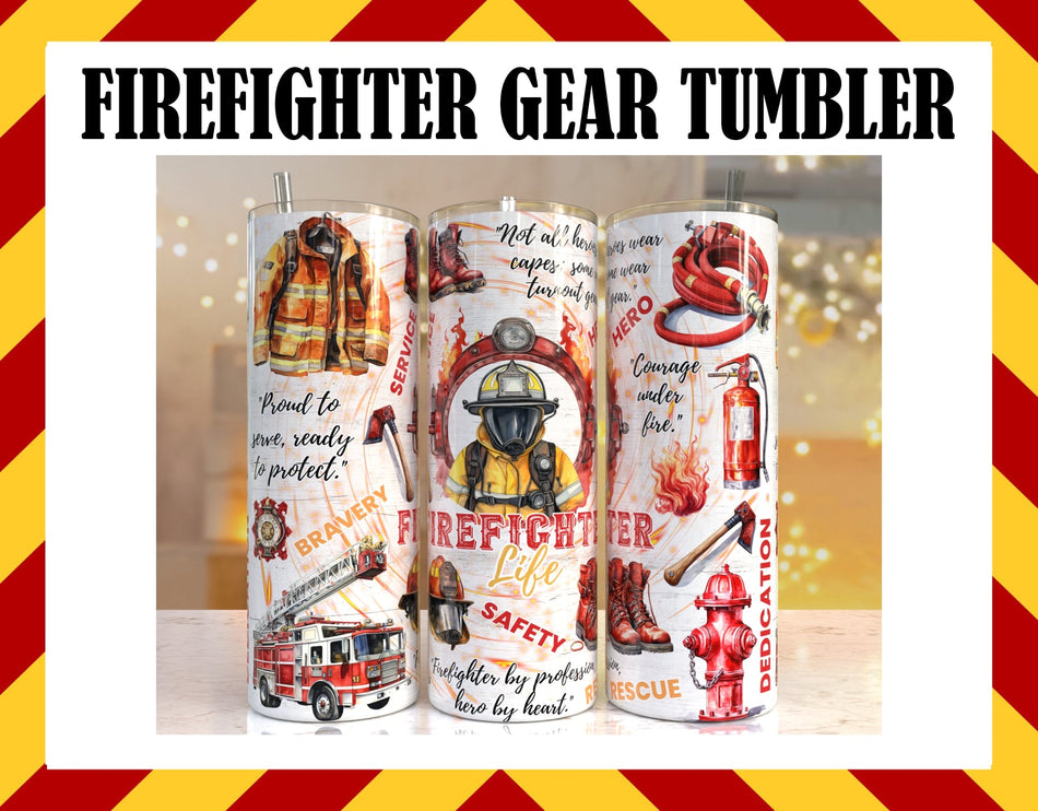 Stainless Steel Cup -  FIREFIGHTER GEAR Design Hot/Cold Cup
