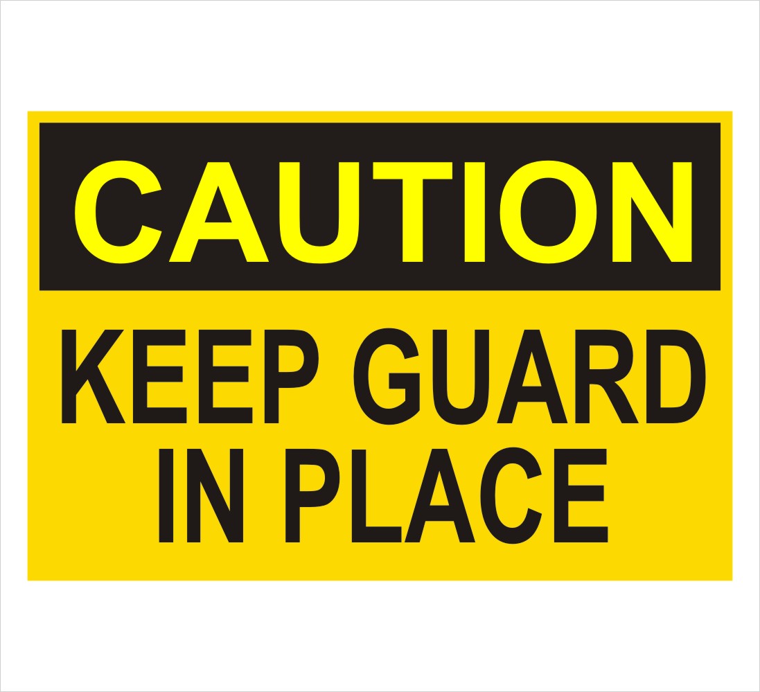 Caution Keep Guard In Place Decal Powercall Sirens LLC