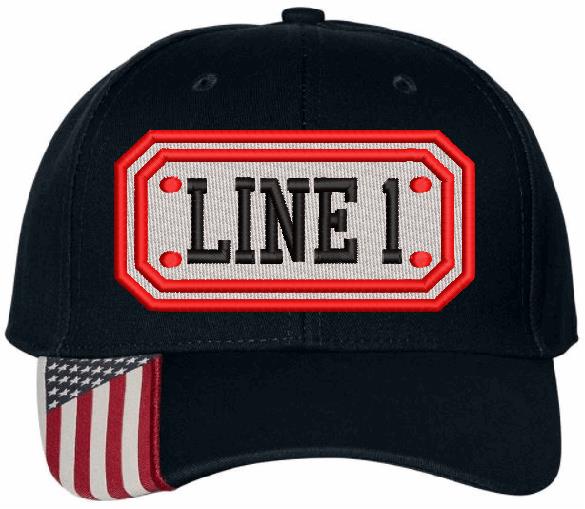 Embroidered Ball Cap - Long Badge USA300 Flag Brim Embroidered Hat