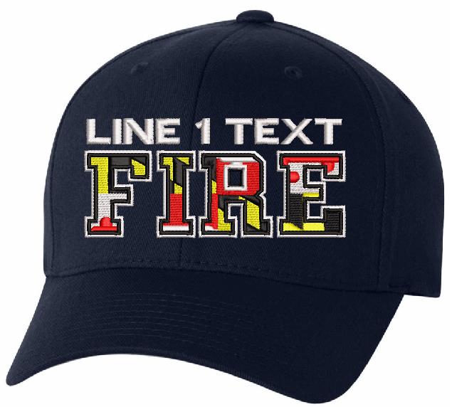 Maryland FIRE Style Embroidered Flex Fit Hat - Powercall Sirens LLC