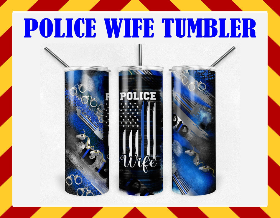 Stainless Steel Cup - Police Wife Design Hot/Cold Cup