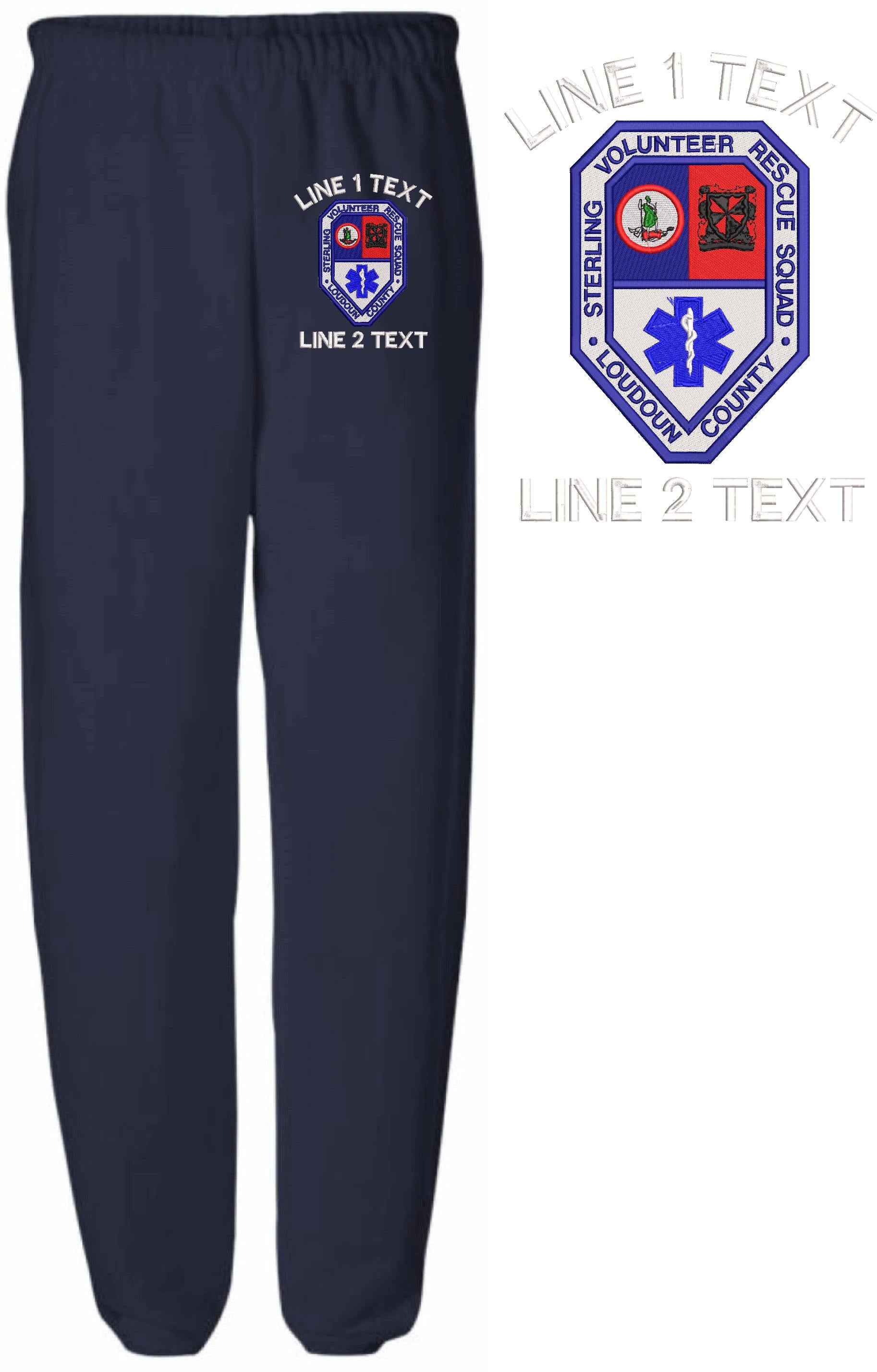 Sterling Volunteer Rescue Embroidered Sweatpants - Powercall Sirens LLC