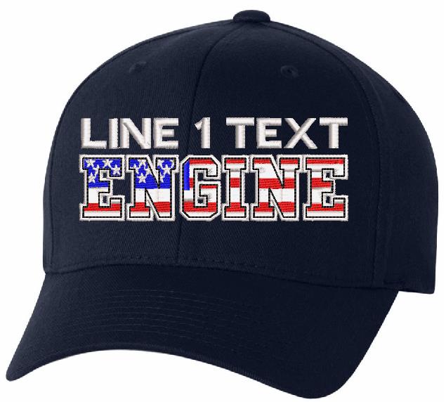 USA Engine Style Embroidered Flex Fit Hat - Powercall Sirens LLC