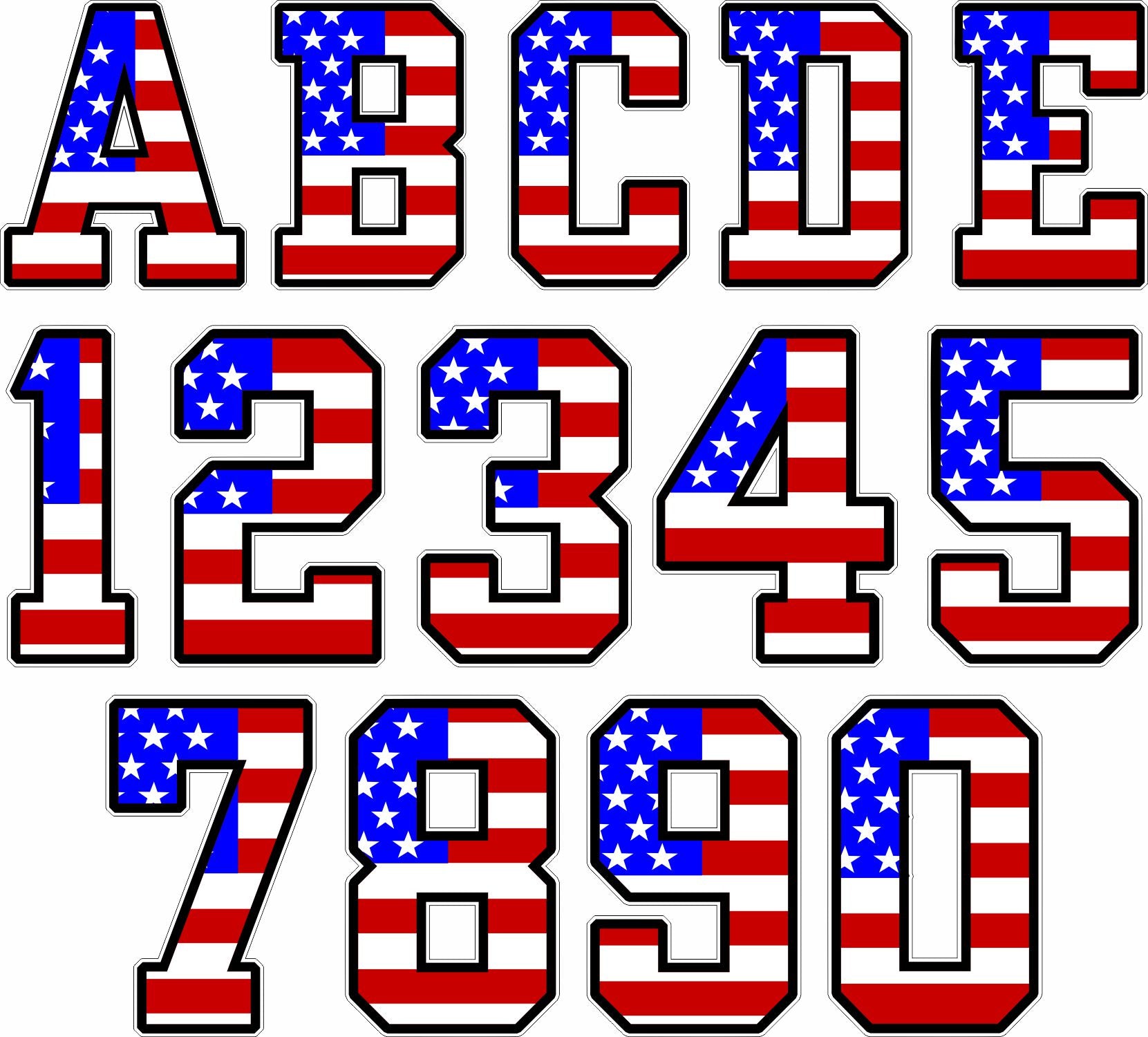 USA Flag Style Letter and Number Decals – Powercall Sirens LLC usa-flag-style-letter-and-number-decals-powercall-sirens-llc