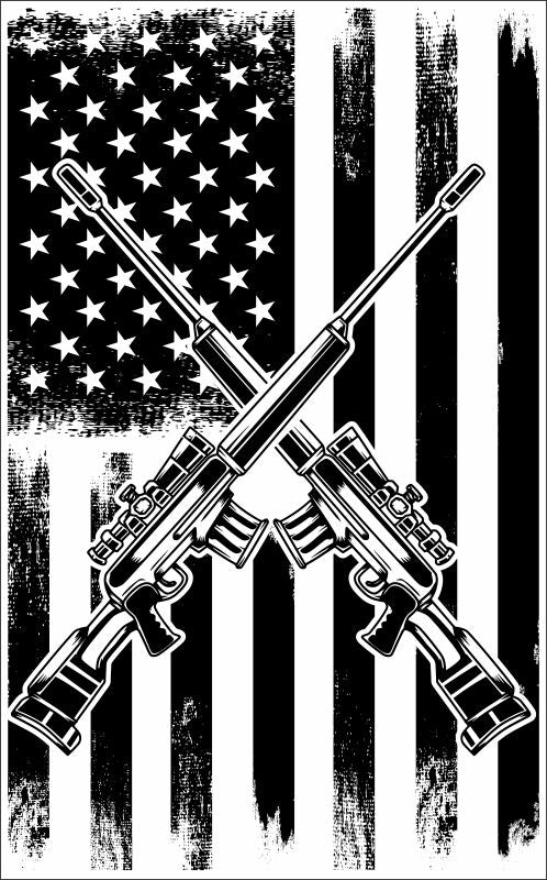 2nd Amendment Decal USA Flag Sticker with Guns – Powercall Sirens LLC