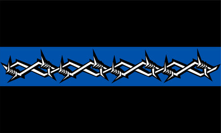 Blue Line Barbed Wire Flag Decal - Powercall Sirens LLC