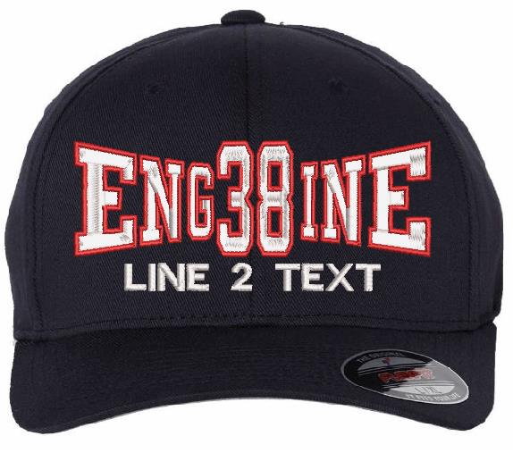 Embroidered Ball Cap - Engine 38 Style Embroidered Flex Fit Hat